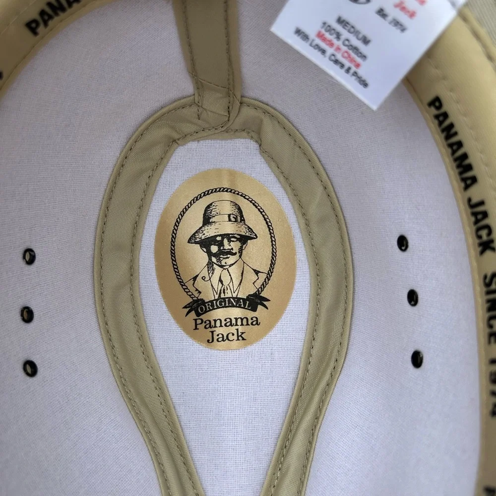VINTAGE - Panama Jack Canvas Hat - Size Medium - Color‎ Tan/Khaki NEVER WORN